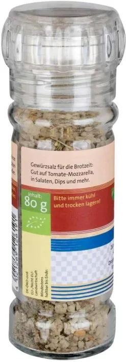 Herbaria Mediterranes Brotzeitsalz Mini-Mühle -Küchenorganisation Verkäufe 0538 MediterranesBrotzeitsalzMu herbaria 4021269126191B2