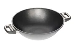 AMT Gastroguss AMT Wok Aus Aluguss Für Induktion, 32 Cm Mit 2 Seitengriffen