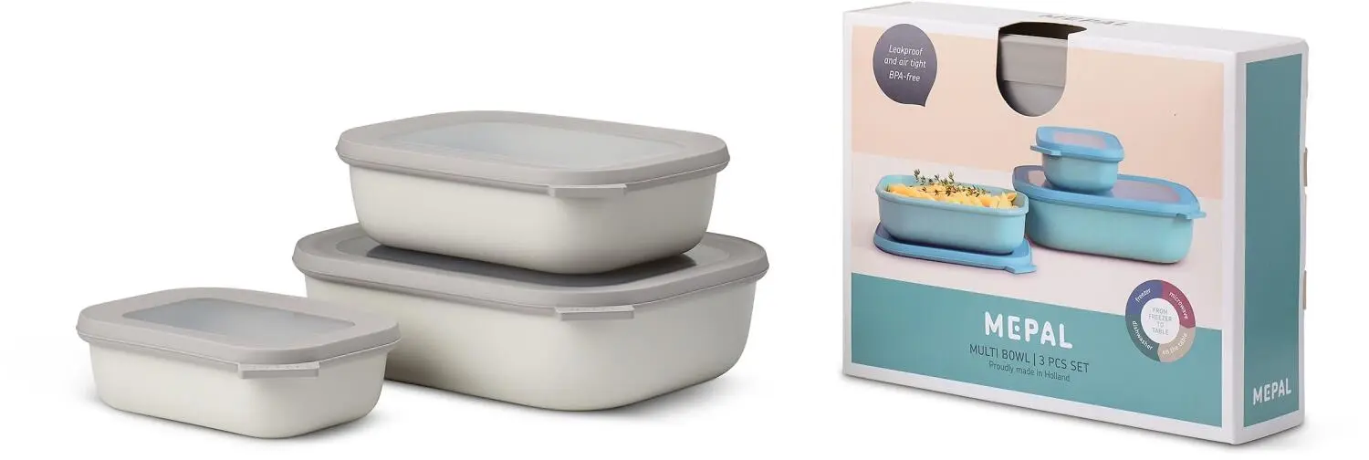 Mepal Set Cirqula Rechteckig 3-teilig (500+1000+2000) - Nordic White 3 Mepal Set Cirqula Rechteckig 3-teilig (500+1000+2000) - Nordic White