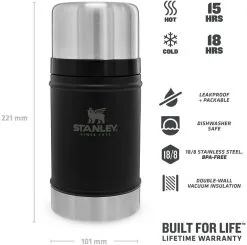 Stanley Classic Food Jar 0,70l, Schwarz -Küchenorganisation Verkäufe 222 668701 web3