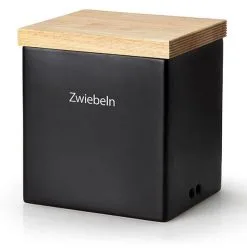 Continenta Vorratsdose Mit Holzdeckel, Matt Schwarz -Küchenorganisation Verkäufe 3722