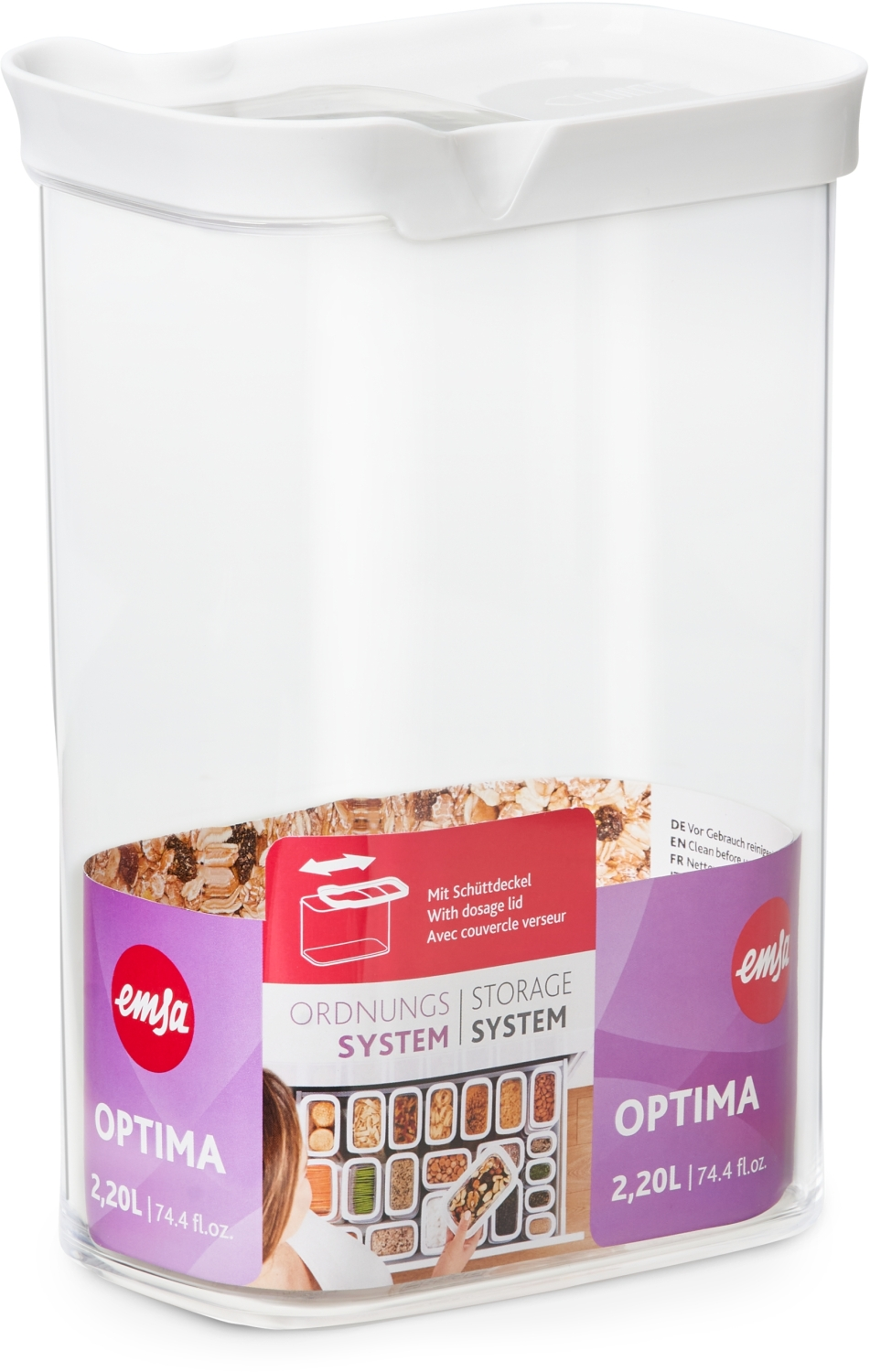 Emsa Schüttdose Optima 2,2 Liter, Rechteckig 4 Emsa Schüttdose Optima 2,2 Liter, Rechteckig – Bild 2