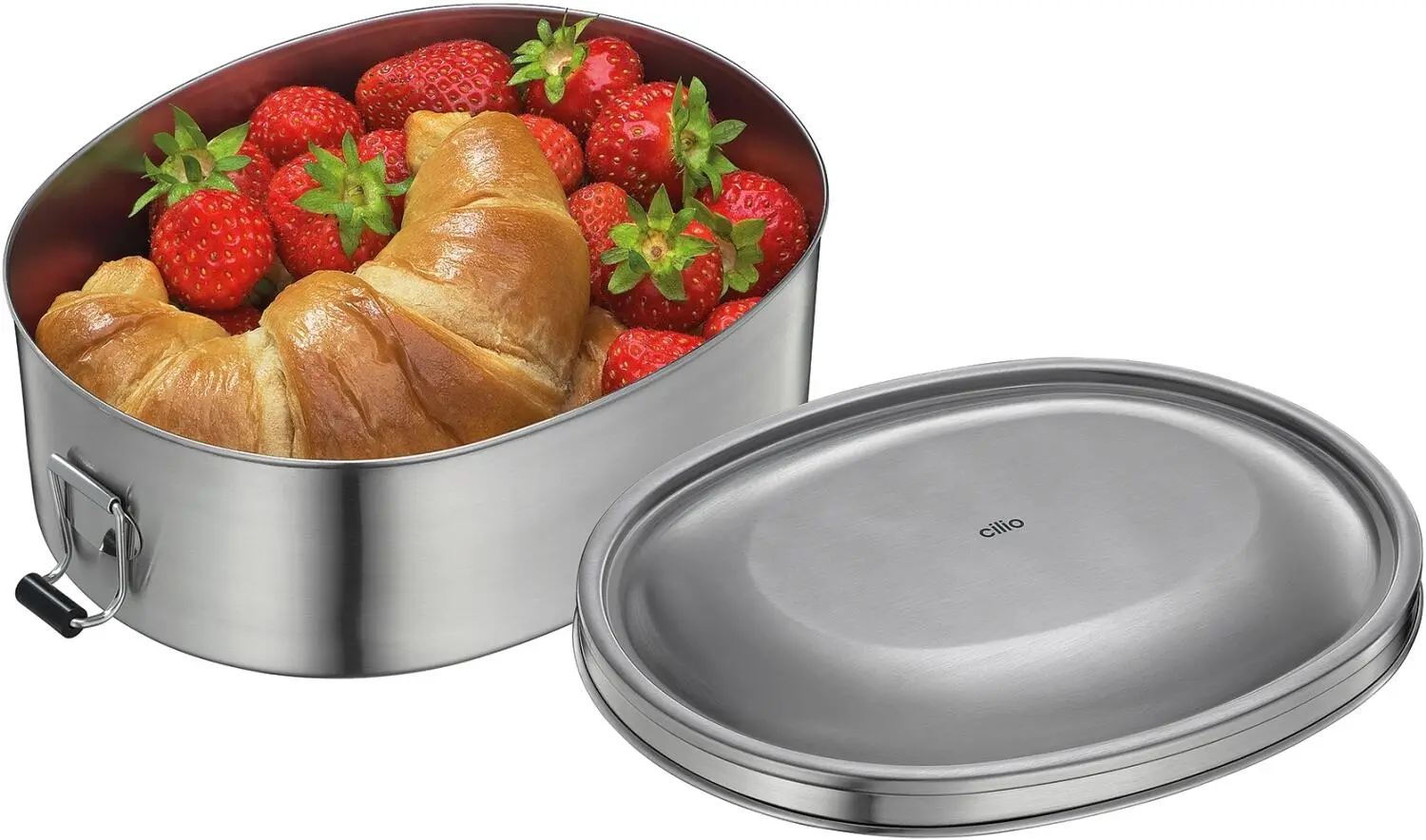 Cilio Lunch Box MONTE Oval, Edelstahl 4 Cilio Lunch Box MONTE Oval, Edelstahl – Bild 2