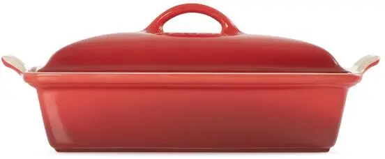 Le Creuset Auflaufform Tradition Mit Deckel, Rechteckig In Kirschrot 3 Le Creuset Auflaufform Tradition Mit Deckel, Rechteckig In Kirschrot