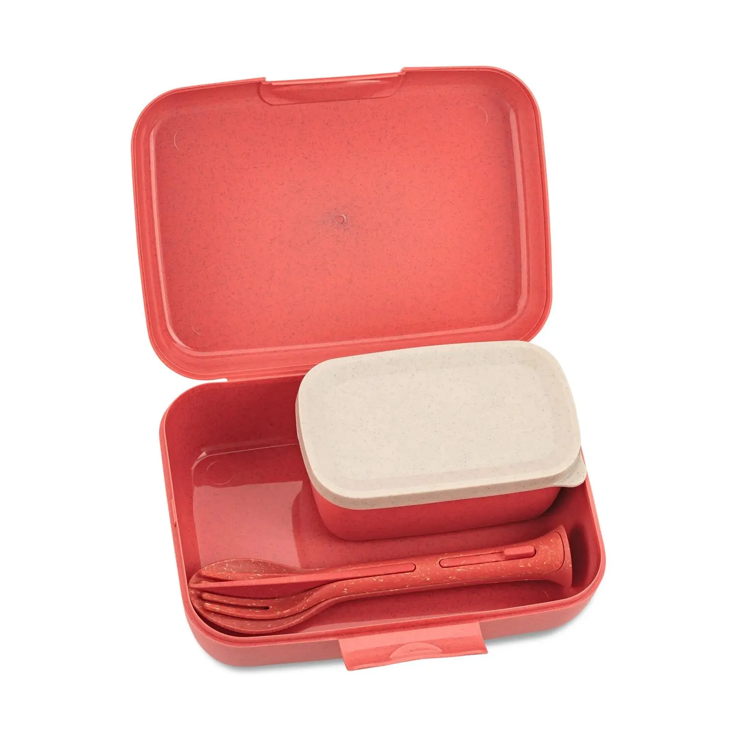 Koziol Lunch Box Candy Ready Mit Besteck-Set In Coral 4 Koziol Lunch Box Candy Ready Mit Besteck-Set In Coral – Bild 2