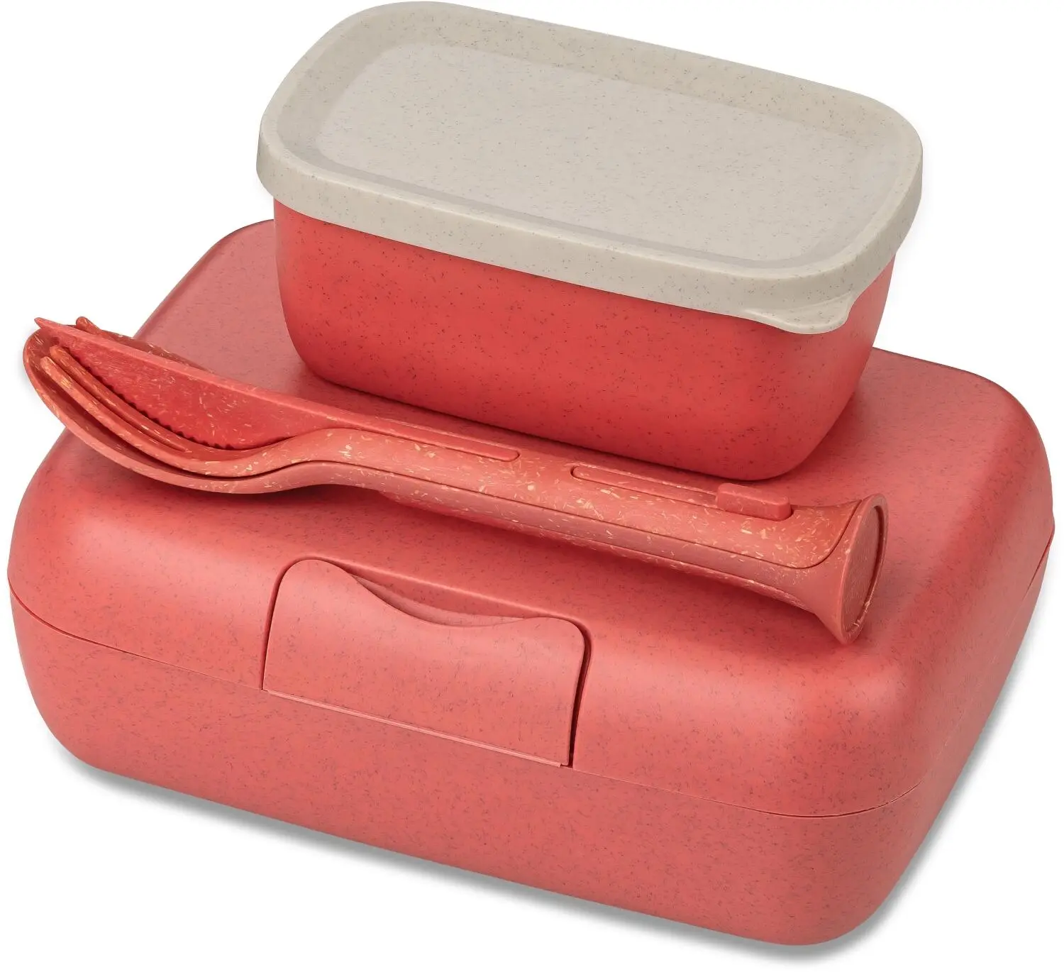 Koziol Lunch Box Candy Ready Mit Besteck-Set In Coral 3 Koziol Lunch Box Candy Ready Mit Besteck-Set In Coral