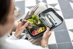 Koziol Lunch Box Candy Ready Mit Besteck-Set In Grau -Küchenorganisation Verkäufe 7272 CANDY READY 701 5