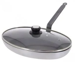 De Buyer Antihaft-Fischpfanne Choc Resto Induction Mit Glasdeckel, 36 Cm