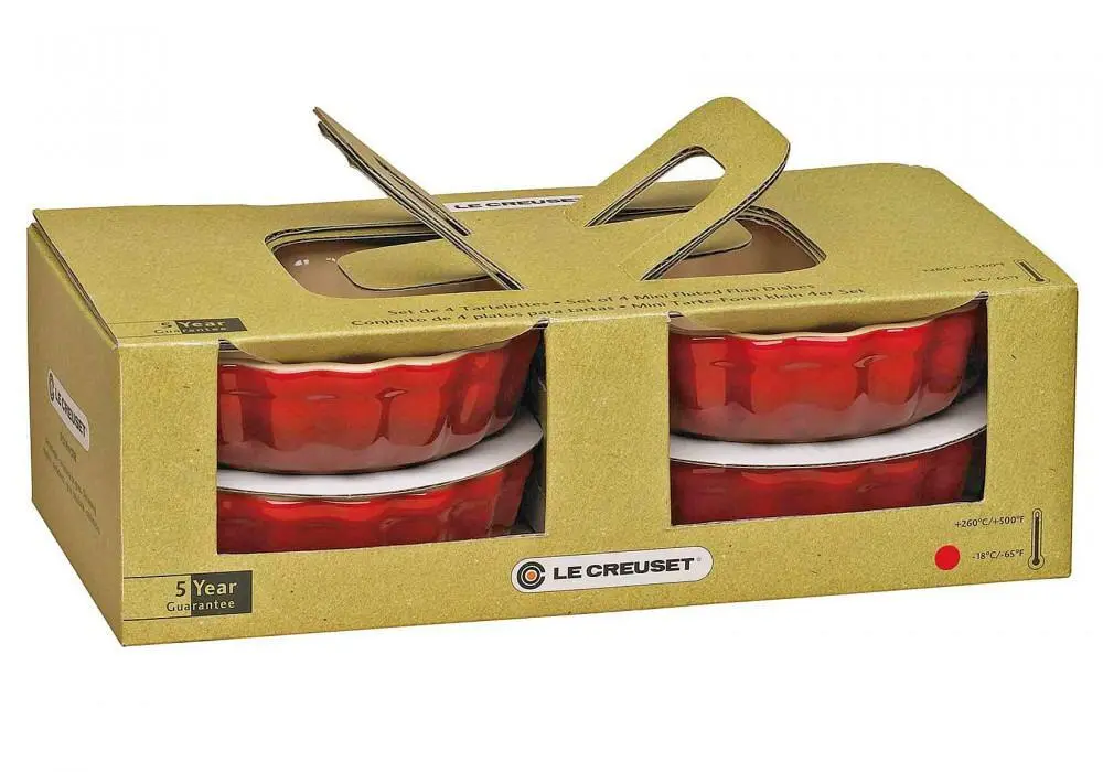 Le Creuset Tarteform In Kirschrot, 4er-Set 3 Le Creuset Tarteform In Kirschrot, 4er-Set