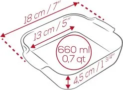 Appolia Auflaufform Quadratisch In Ecru -Küchenorganisation Verkäufe APPOLIA DIMENSIONS Carre 18 1