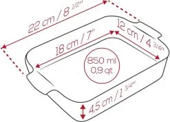 Appolia Auflaufform Rechteckig In Rot -Küchenorganisation Verkäufe APPOLIA DIMENSIONS Rectangle 22 1