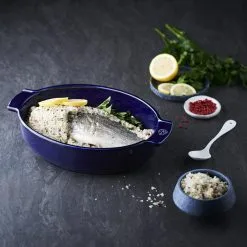 Appolia Auflaufform Oval In Blau -Küchenorganisation Verkäufe Appolia ovale moyen bleu 60619 60572 PIXEL BECHAMEL 1