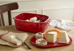 Emile Henry Käsebox In Grand Cru -Küchenorganisation Verkäufe EH 8760 Amb BoiteFromage CheeseBox Table H