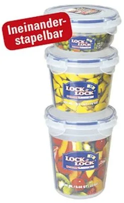 Lock & Lock Frischhalteboxen PP Classic Rund, 3er-Set