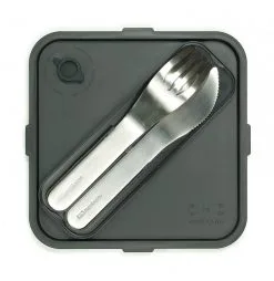 Monbento Pocket Besteck In Schwarz -Küchenorganisation Verkäufe Tache 1407 l