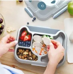 Monbento MB Lunch-Box Wonder In Blau Panda -Küchenorganisation Verkäufe boite bento enfant compartimentee mb wonder bleu panda monbento