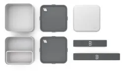 Monbento MB Square Bento-Box Coton, Made In France -Küchenorganisation Verkäufe mb square grey coton 50274027553 o