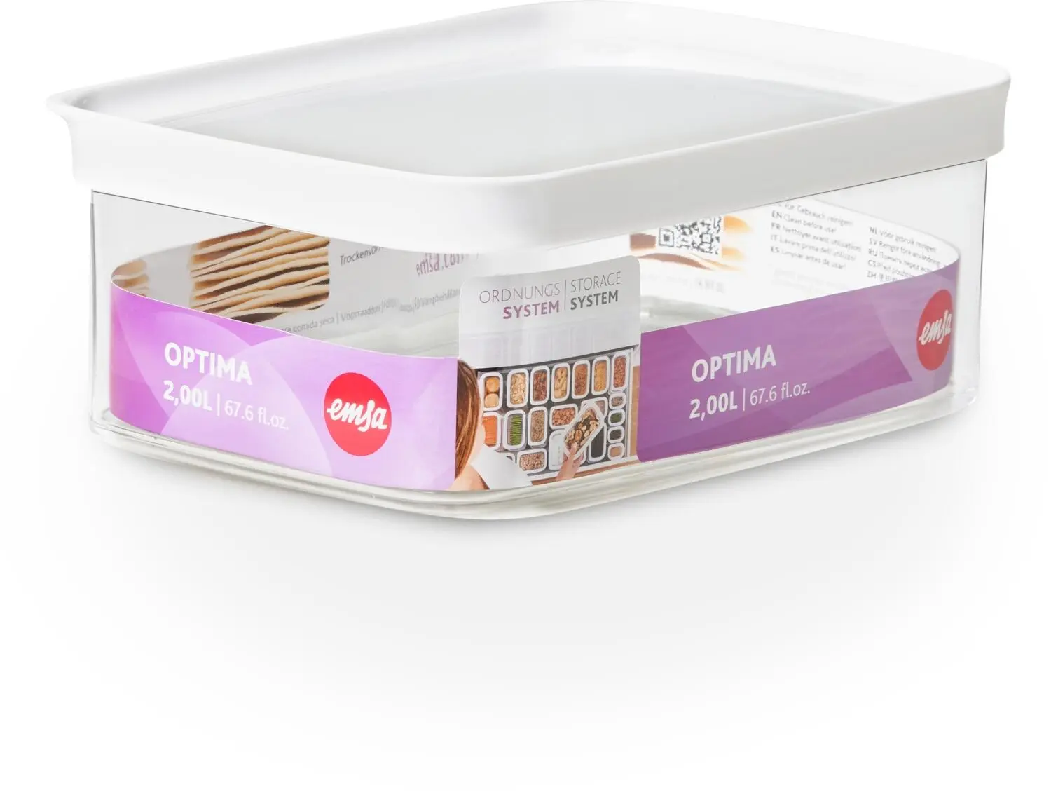 Emsa Trockenvorratsdose Optima 2 L, Rechteckig 4 Emsa Trockenvorratsdose Optima 2 L, Rechteckig – Bild 2