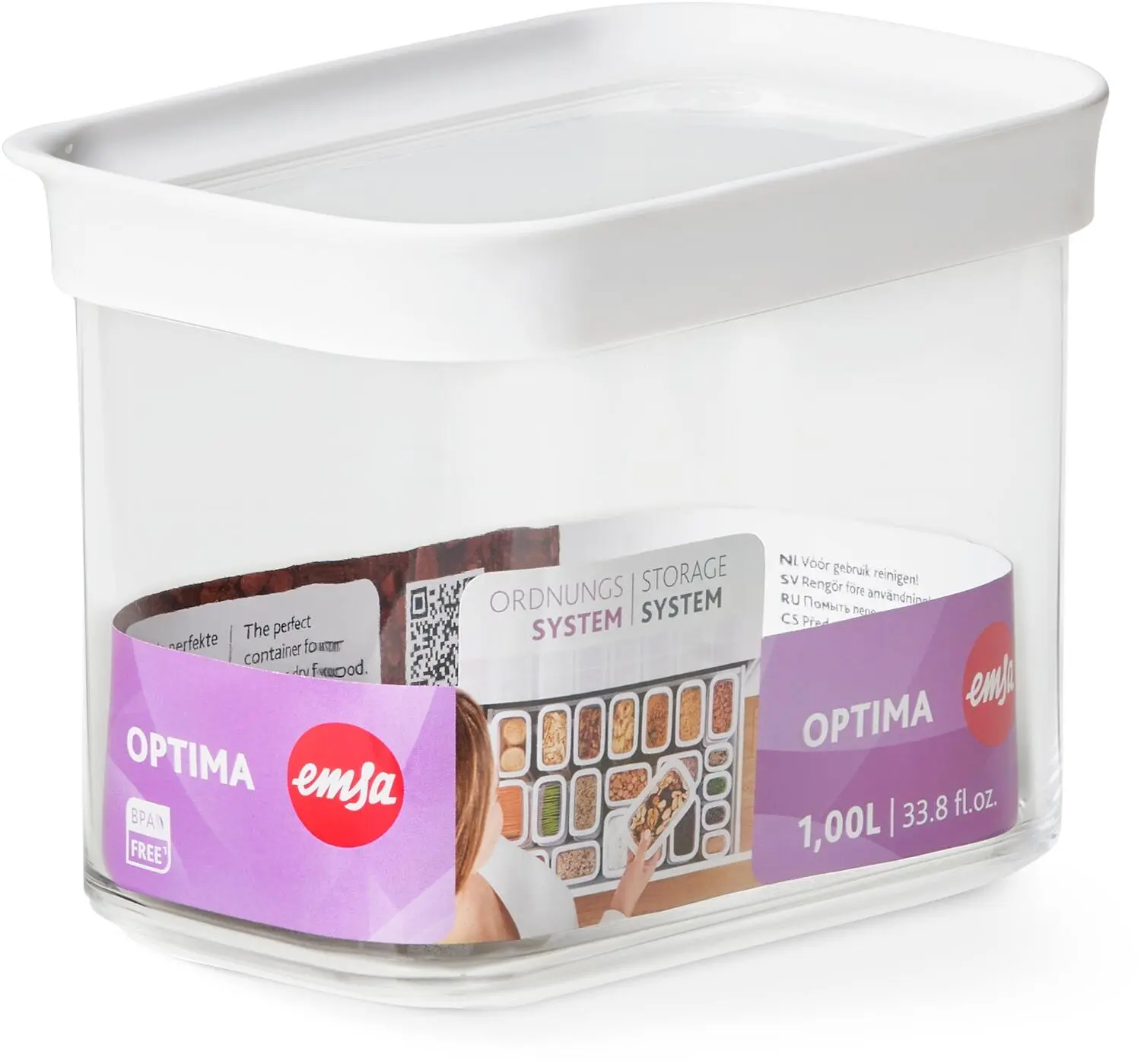 Emsa Vorratsdose Optima 1 Liter, Rechteckig 4 Emsa Vorratsdose Optima 1 Liter, Rechteckig – Bild 2