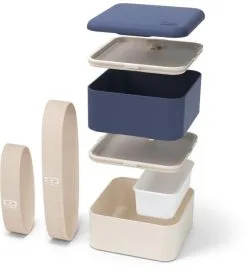 Monbento MB Square Bento-Box In Blue Natural -Küchenorganisation Verkäufe square natural blue eclate 1